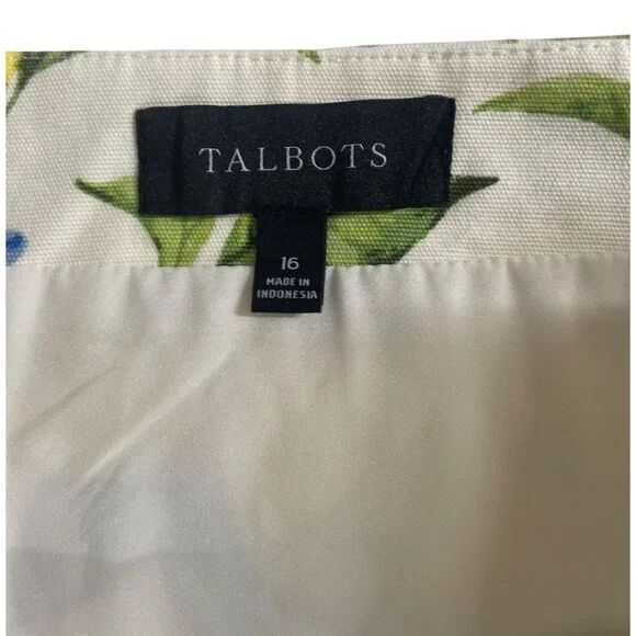 Talbots Textured Lemon Print Cotton Spandex Lined Pencil Skirt Womens Size 16 - Picture 6 of 8